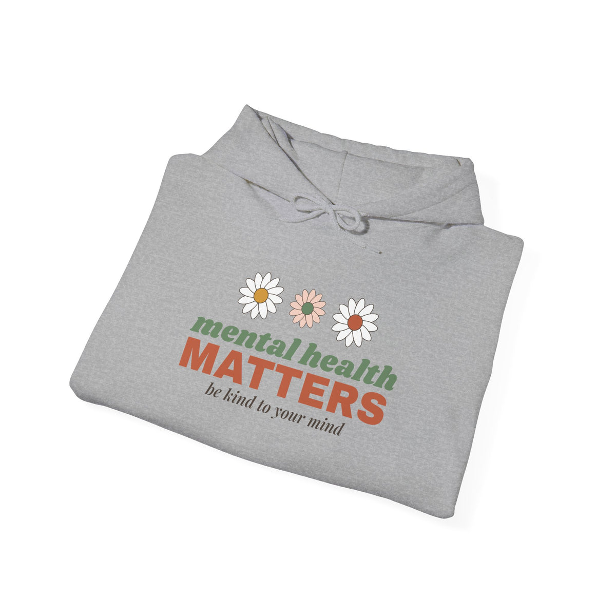 Mental Health Matters Hoodie — Be Kind to Your Mind Retro Daisy Hooded Sweatshirt