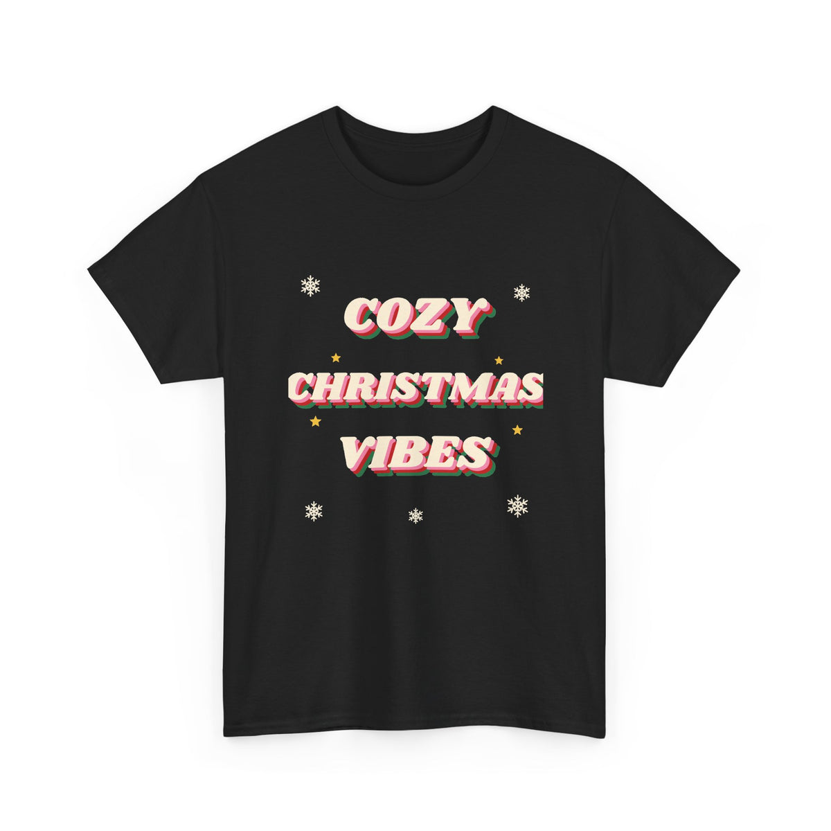 Cozy Christmas Vibes Tee — Retro 70s Groovy Holiday T-Shirt