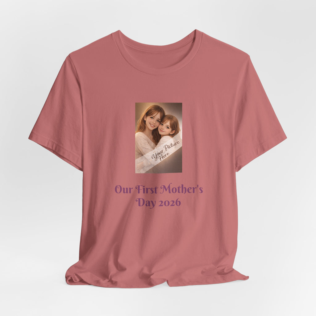 Our First Mother's Day Photo Tee — Personalized Floral Mother's Day T-Shirt