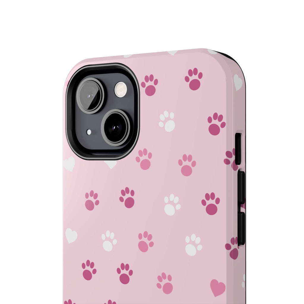 Paw Print Phone Case — Love You Fur-Ever Pink Tough Case for iPhone & Samsung