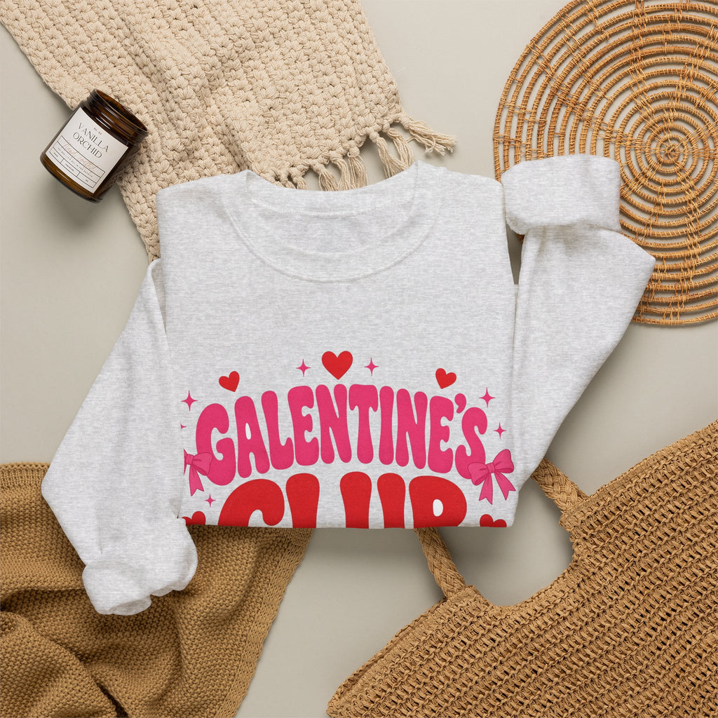 Galentine's Club Sweatshirt — Retro Valentine's Day Crewneck for Besties