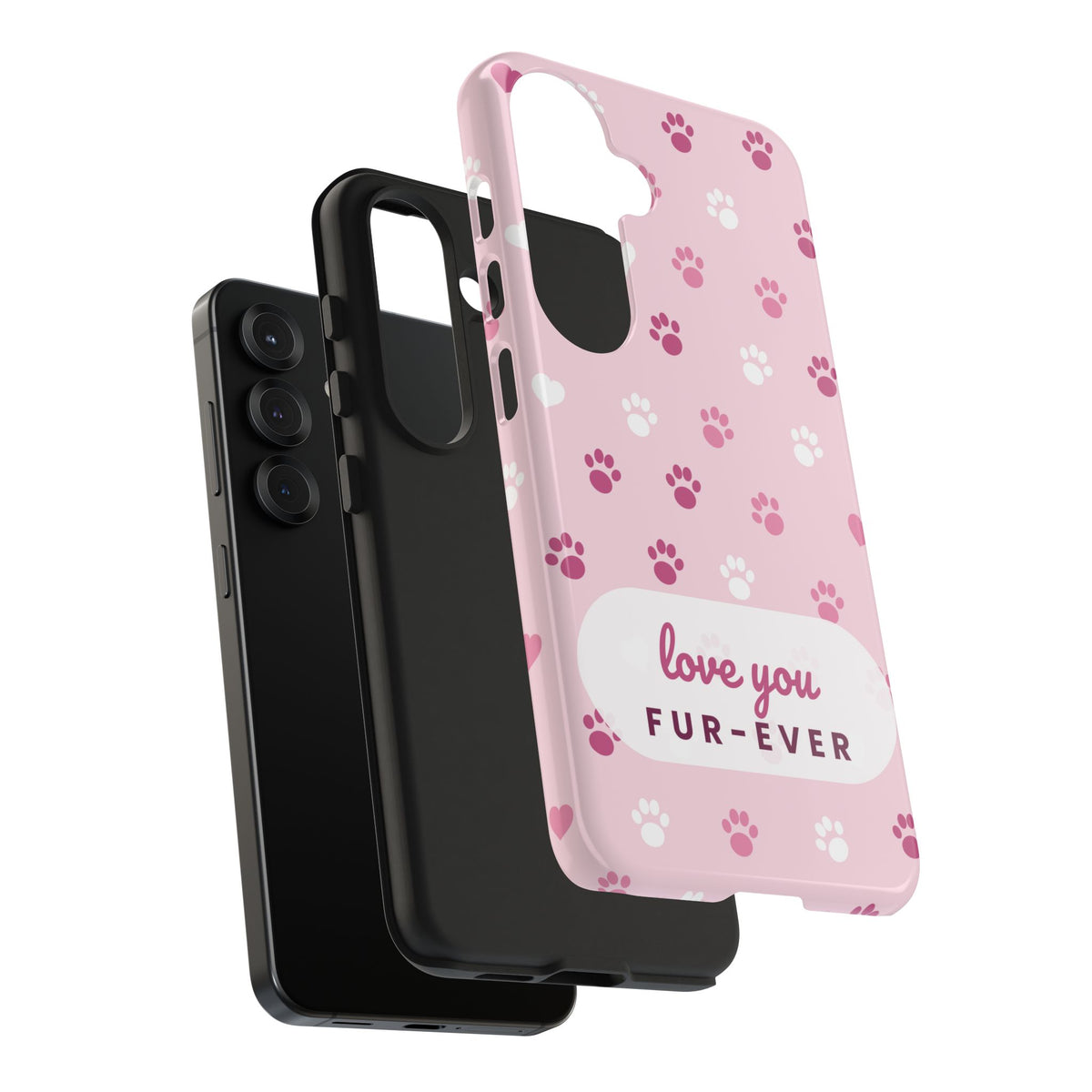 Paw Print Phone Case — Love You Fur-Ever Pink Tough Case for iPhone & Samsung