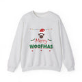 Merry Woofmas Sweatshirt — Dog Mom Christmas Paw Print Santa Hat Crewneck