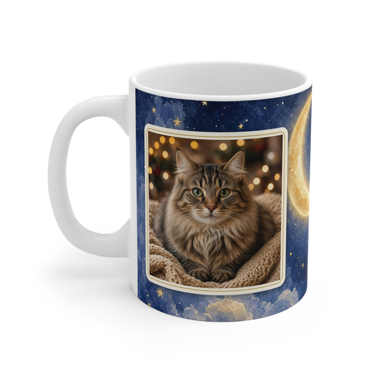 Cat Lover Mug – "I Love You to the Moon & Back" Personalized Photo Cup