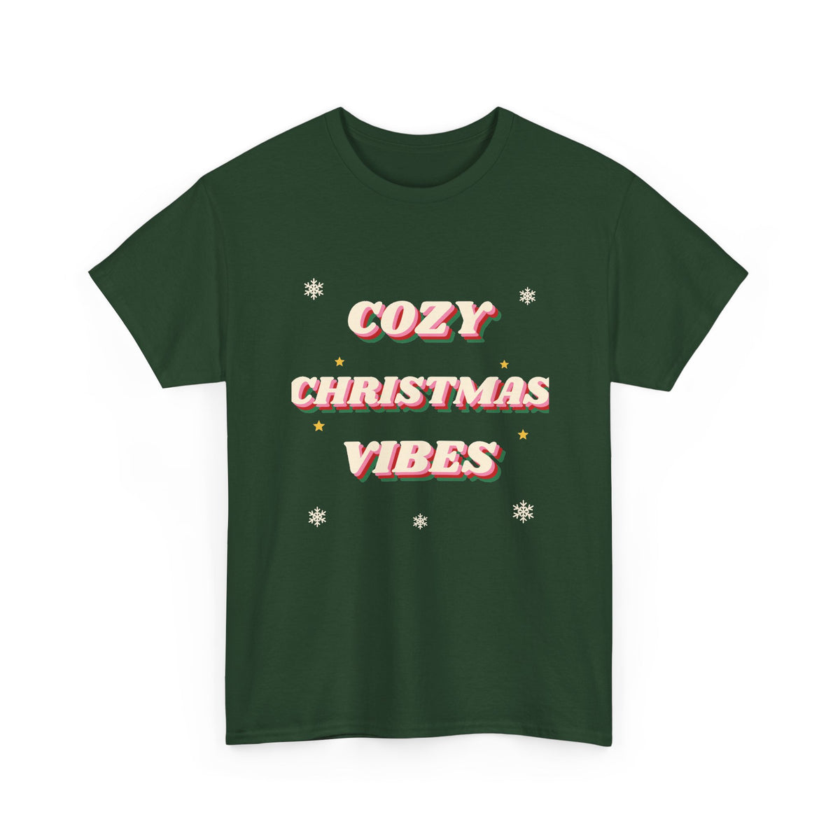 Cozy Christmas Vibes Tee — Retro 70s Groovy Holiday T-Shirt