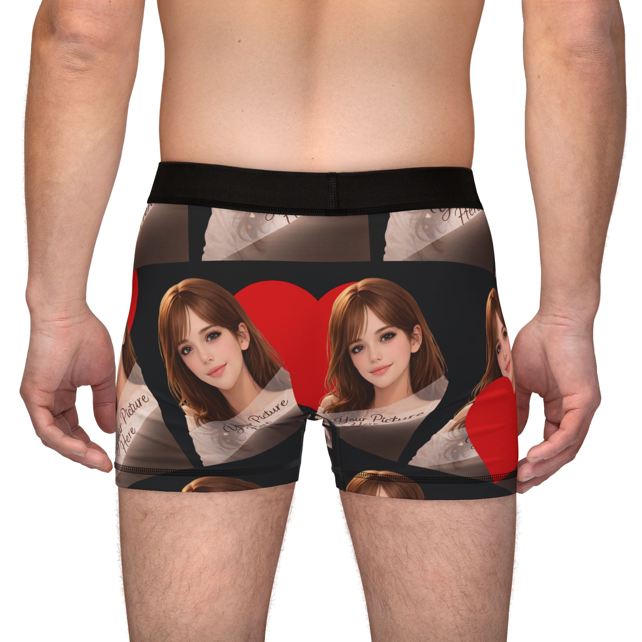 Men's Heart Photo Boxer Briefs  Custom All-Over Print Valentine's Underwear
