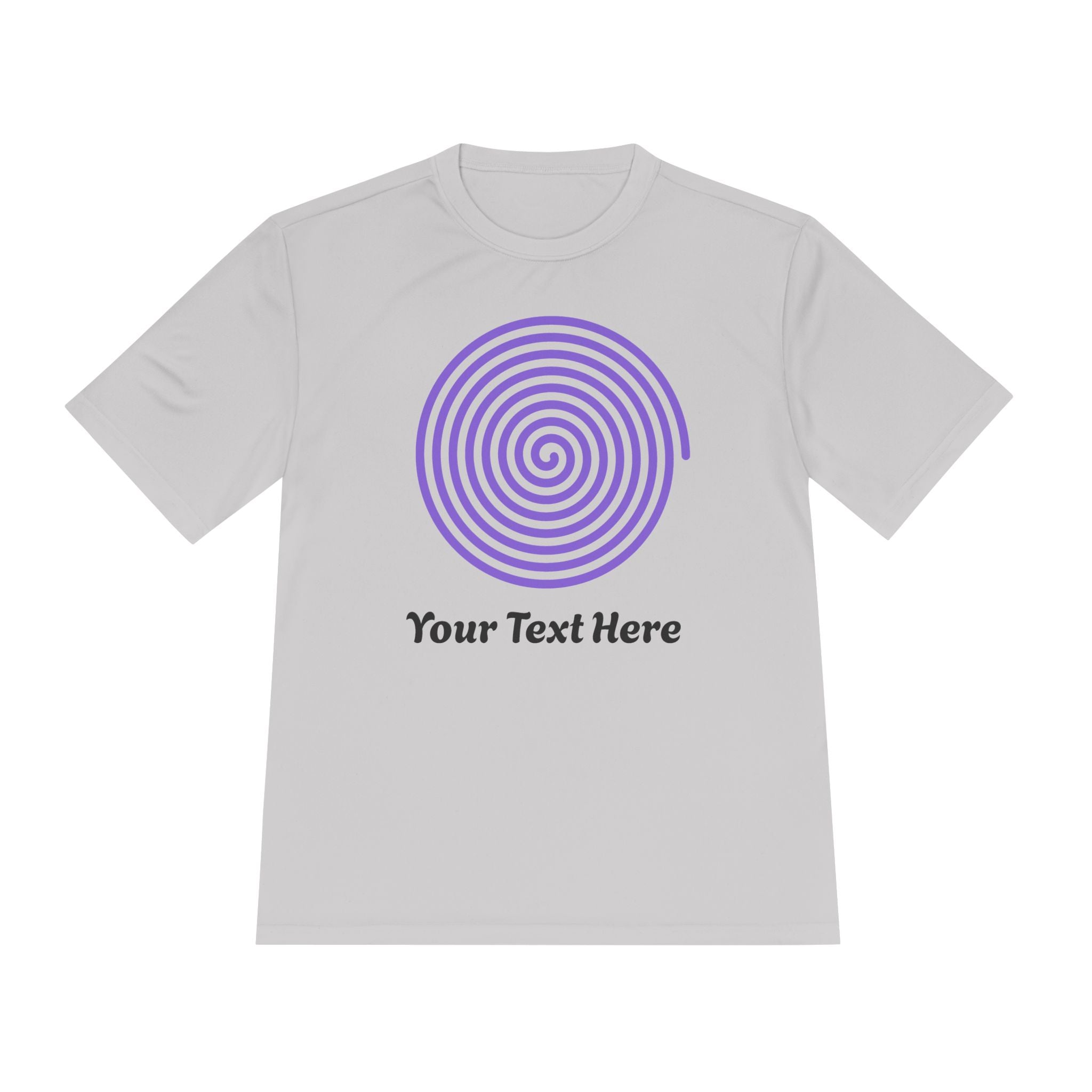 Hypnotic Spiral Tee – Customizable Purple Spiral T-Shirt