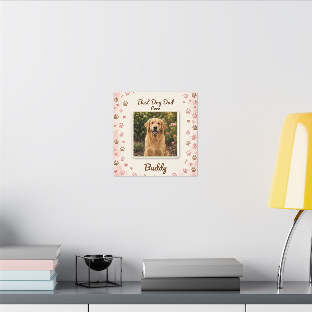 Best Dog Dad Ever Personalized Canvas – Custom Dog Photo & Name Wall Art