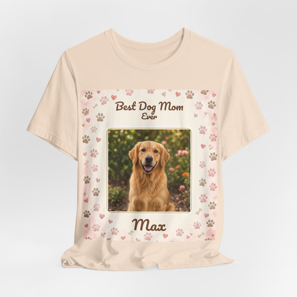 Best Dog Mom Ever Personalized Photo Tee – Custom Pet Lover Shirt