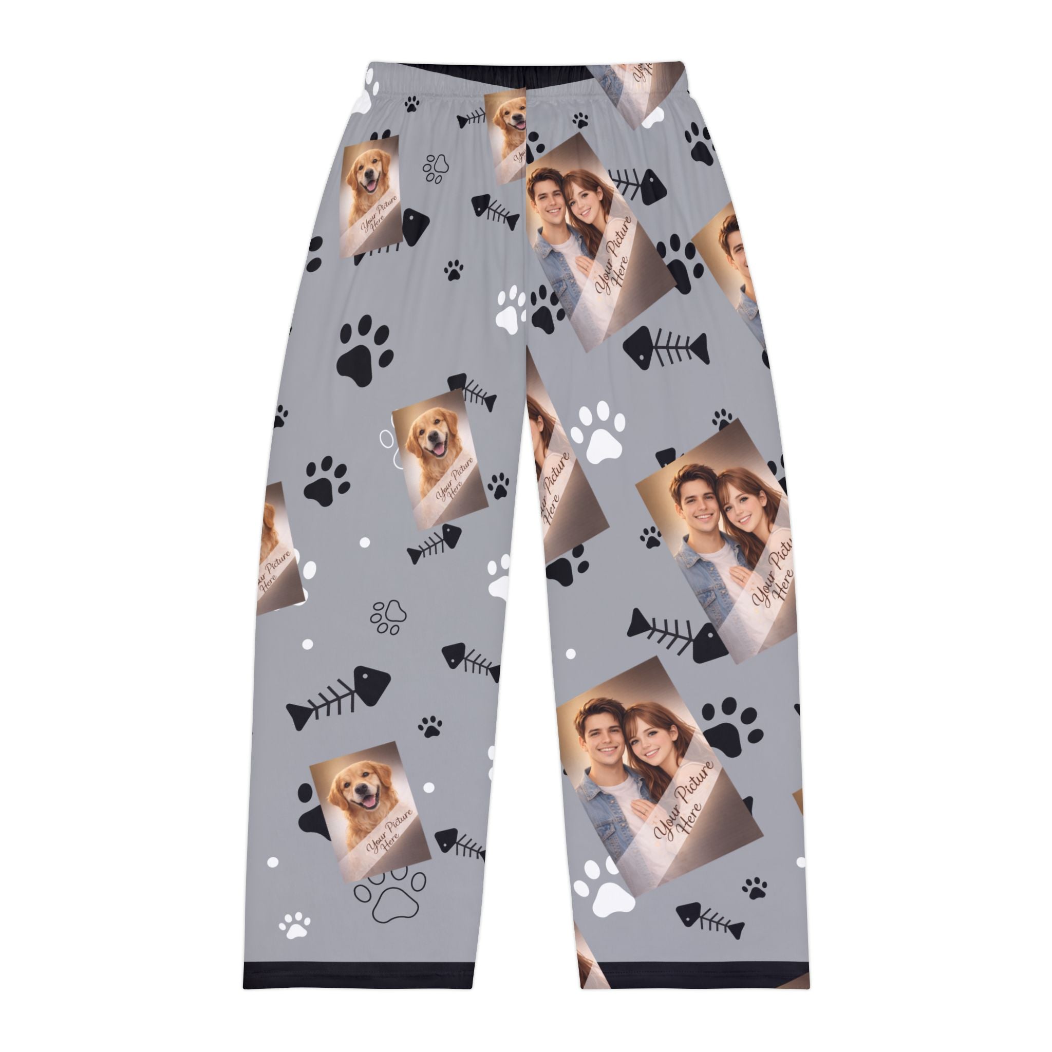 Personalized Photo Pet Pajama Pants . Custom Couple and  Dog Print Sleepwear