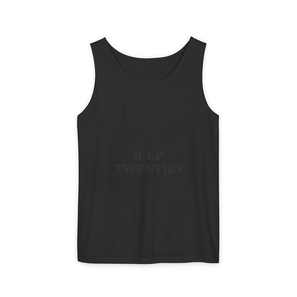 R.I.P. Twenties Tank Top — Funny 30th Birthday Retirement of Your 20s Tee