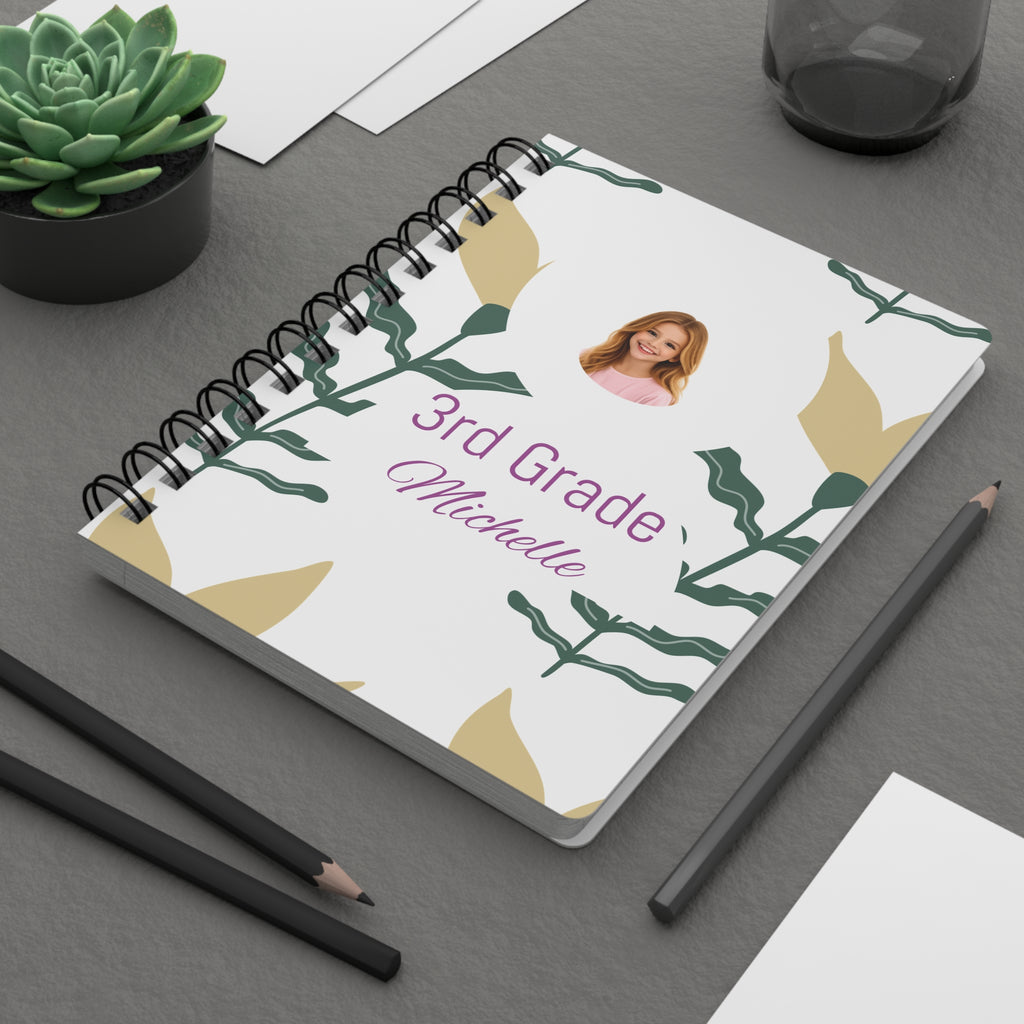 Spiral Notebook — Personalized 3rd Grade Teacher Journal with Floral Design (Custom Name)