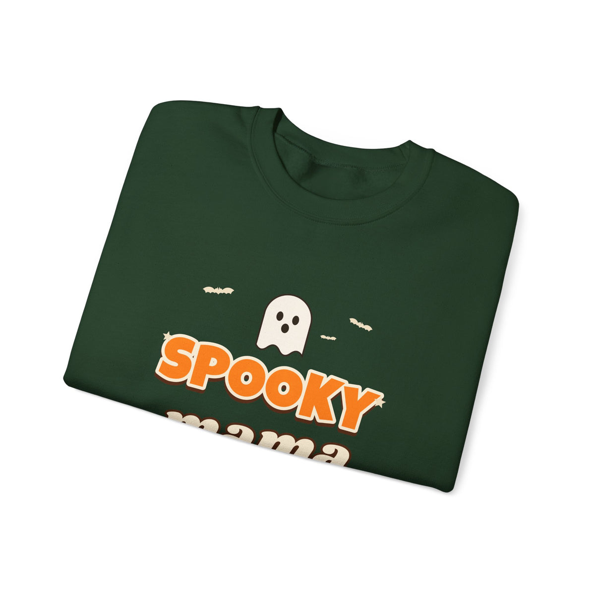 Spooky Mama Halloween Sweatshirt — Retro Pumpkin & Ghost Crewneck for Moms