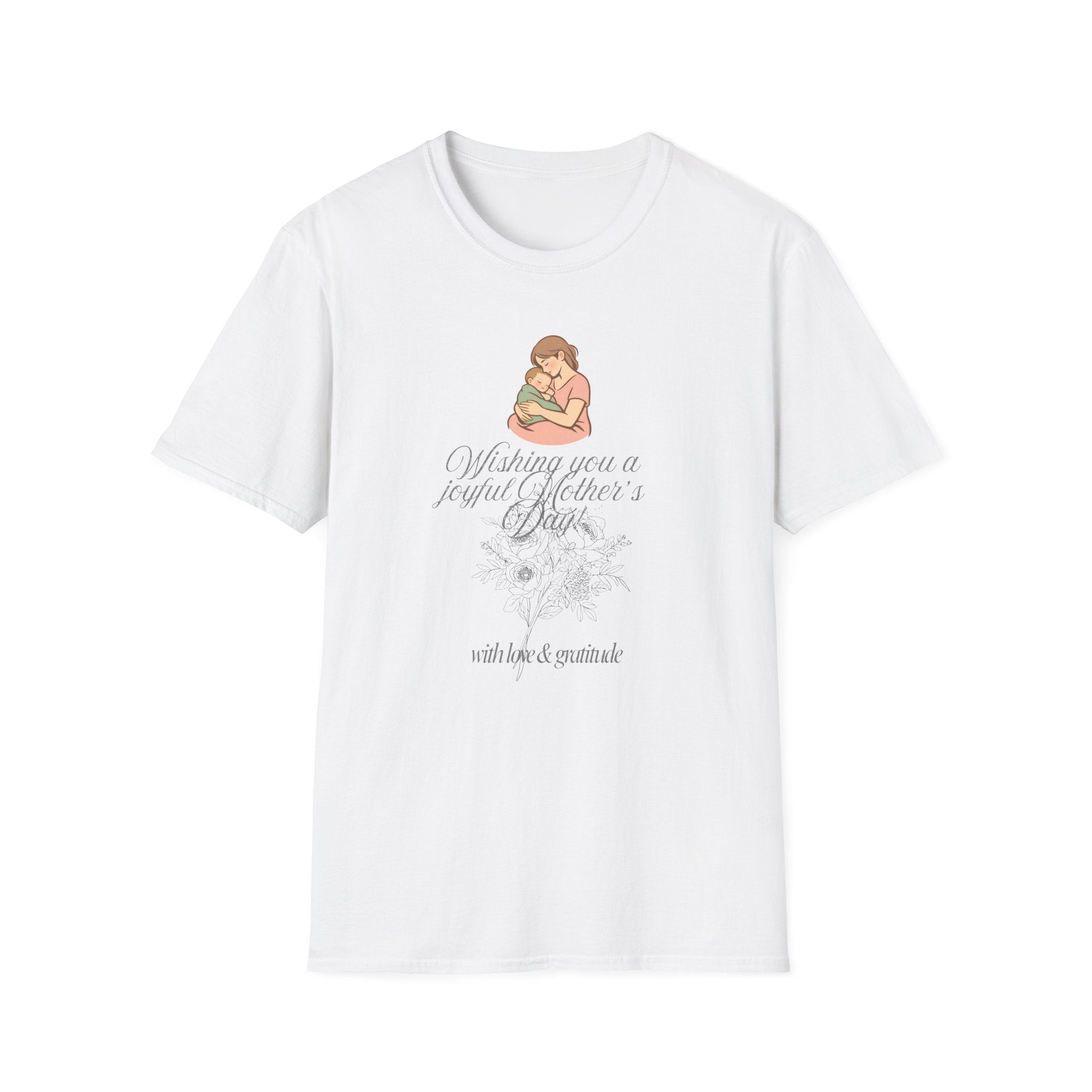 Mother’s Day T-Shirt – "Wishing you a joyful Mother’s Day" Floral Design