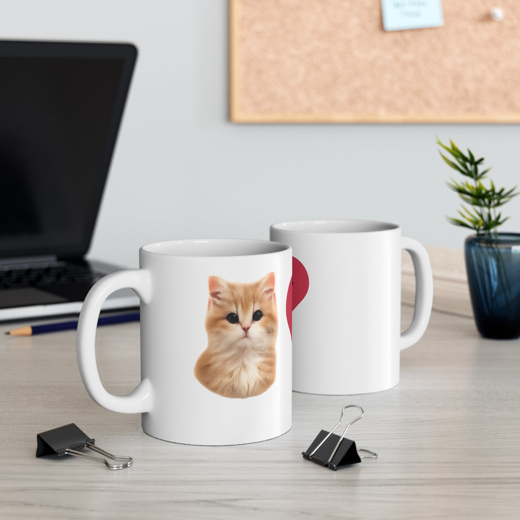 Cat Lover Mug - "Love You to the Moon" 11oz Ceramic Coffee Cup