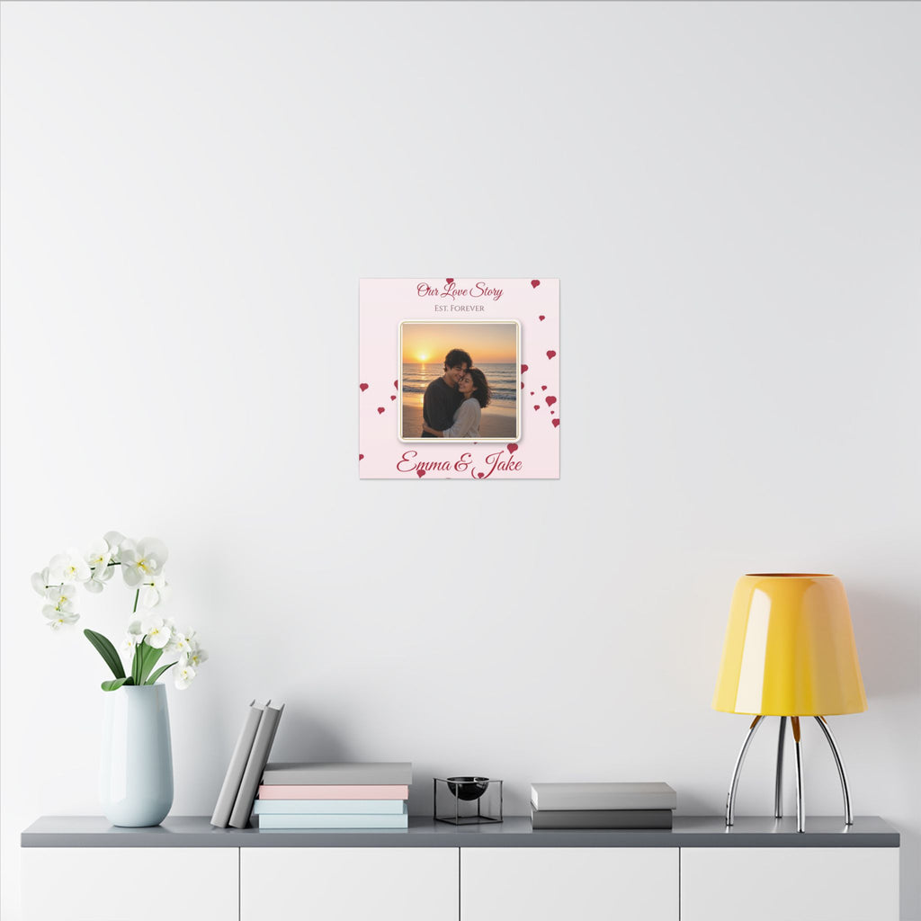 Our Love Story Personalized Couple Photo Canvas – Custom Anniversary Wall Art