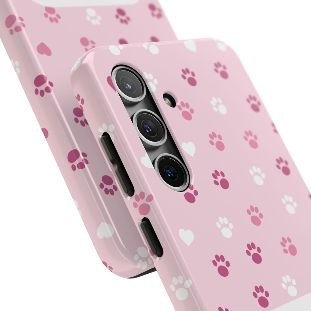 Paw Print Phone Case — Love You Fur-Ever Pink Tough Case for iPhone & Samsung