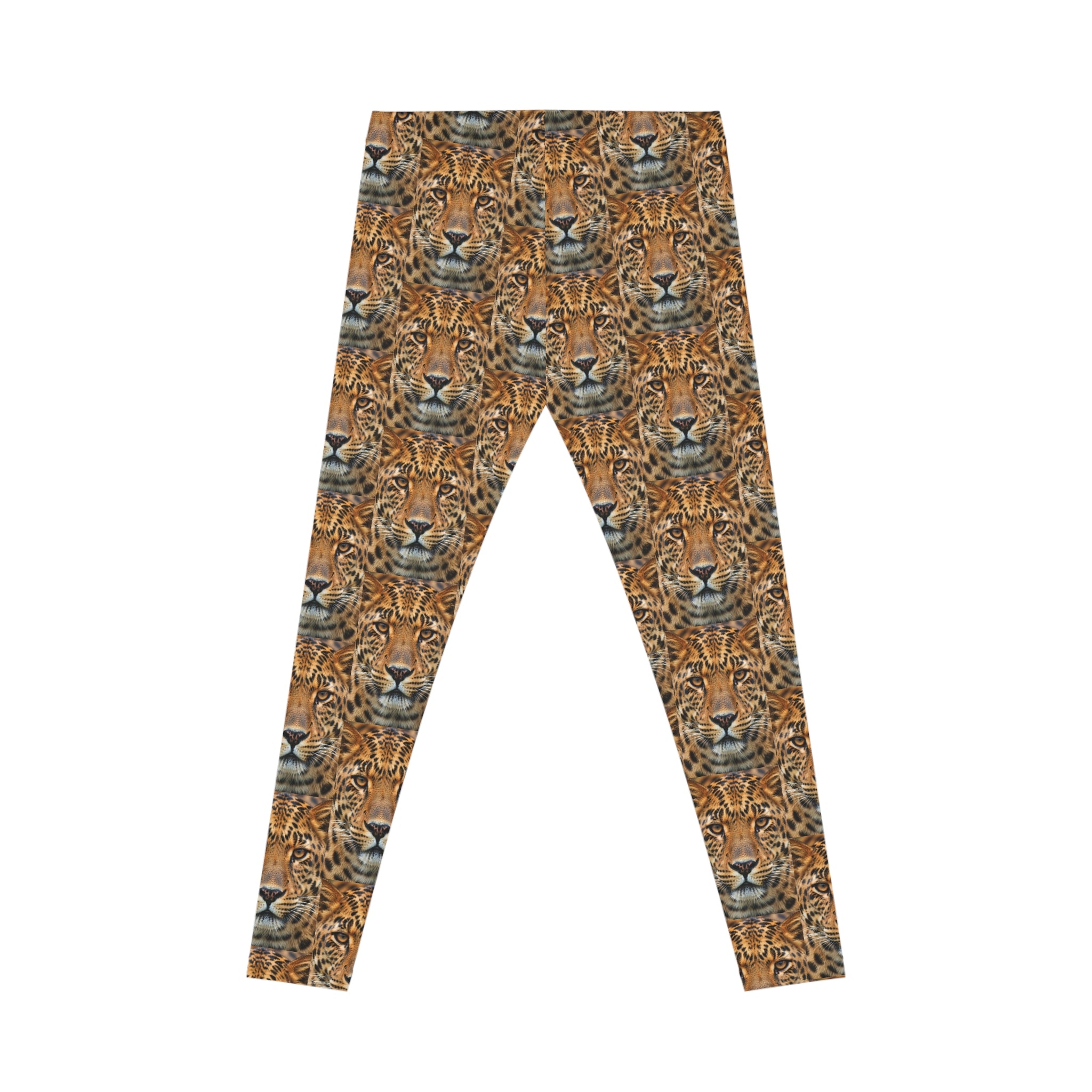 Leopard Face All-Over Print Women's Leggings - Bold Safari Animal Print