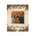 Personalized Family Photo Blanket – Custom Name Velveteen Plush Throw