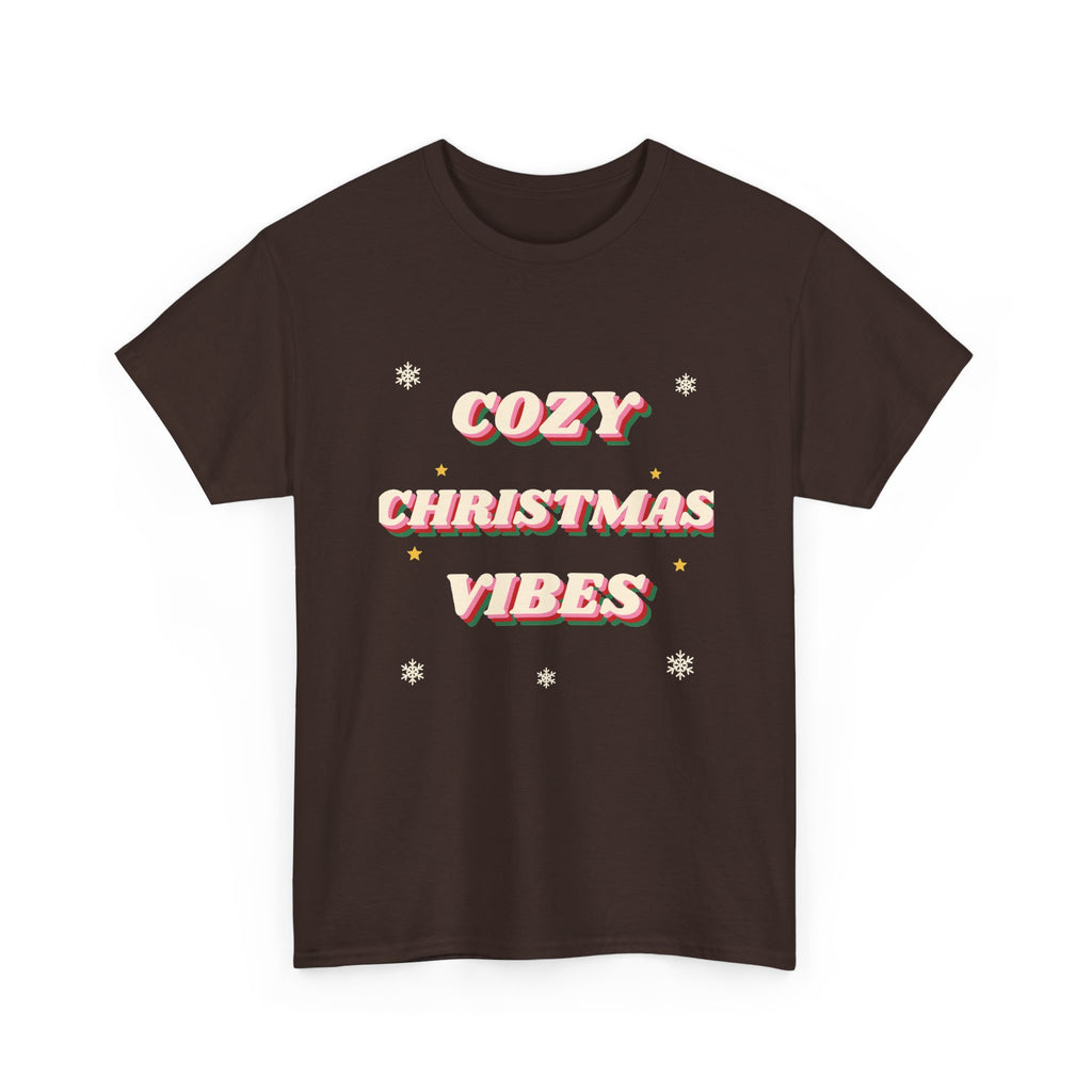 Cozy Christmas Vibes Tee — Retro 70s Groovy Holiday T-Shirt