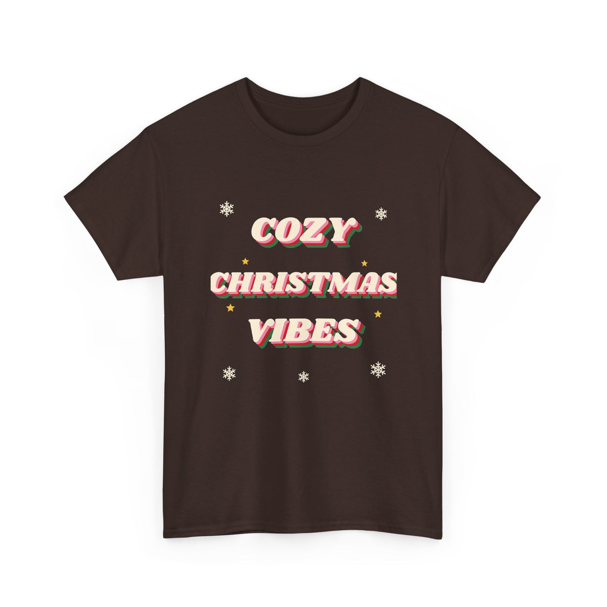 Cozy Christmas Vibes Tee — Retro 70s Groovy Holiday T-Shirt