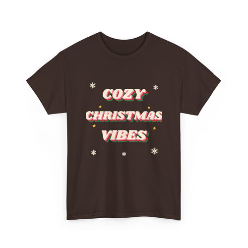 Cozy Christmas Vibes Tee — Retro 70s Groovy Holiday T-Shirt