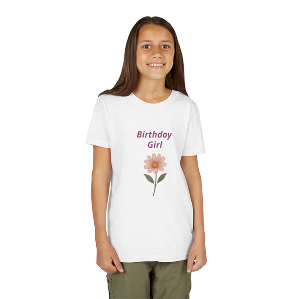 Birthday Girl Youth Tee — Floral Daisy Kids Birthday Shirt