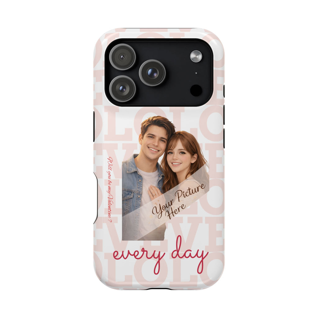 Personalized Magnetic Impact-Resistant Phone Case  Custom Photo Love Typography