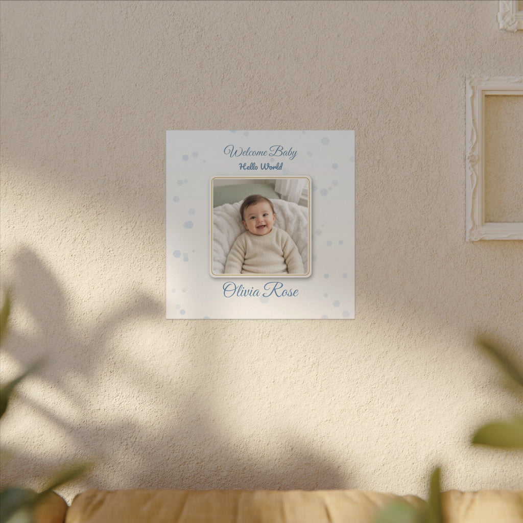 Welcome Baby Personalized Birth Announcement Canvas – Custom Newborn Wall Art