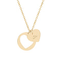 Gold Heart Cutout Necklace — Personalized Engraved Heart Pendant