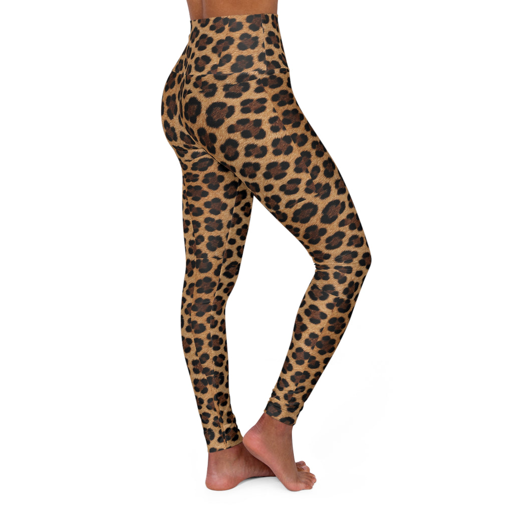 Leopard Print High-Waist Yoga Leggings — Stretchy Animal-Pattern Activewear