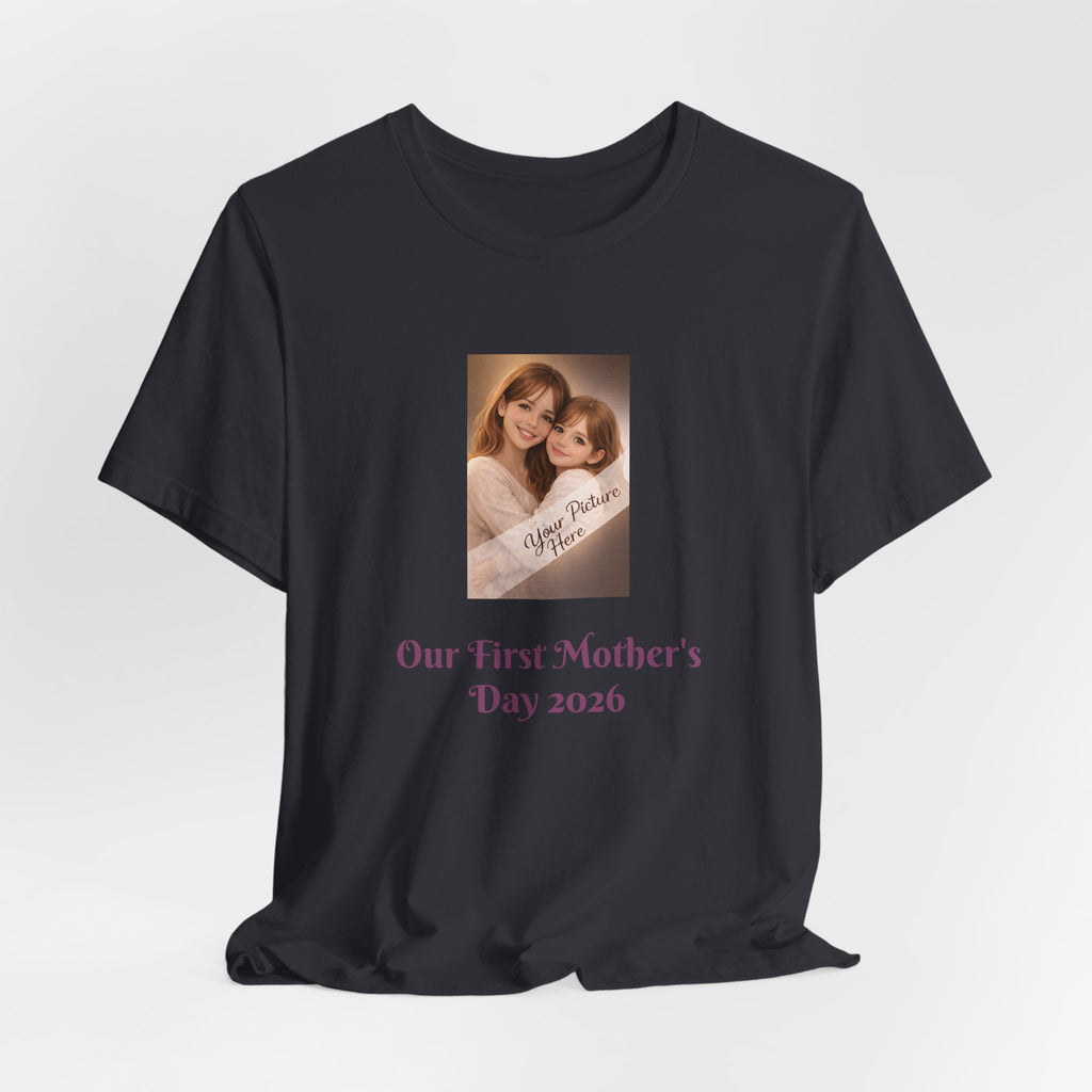 Our First Mother's Day Photo Tee — Personalized Floral Mother's Day T-Shirt