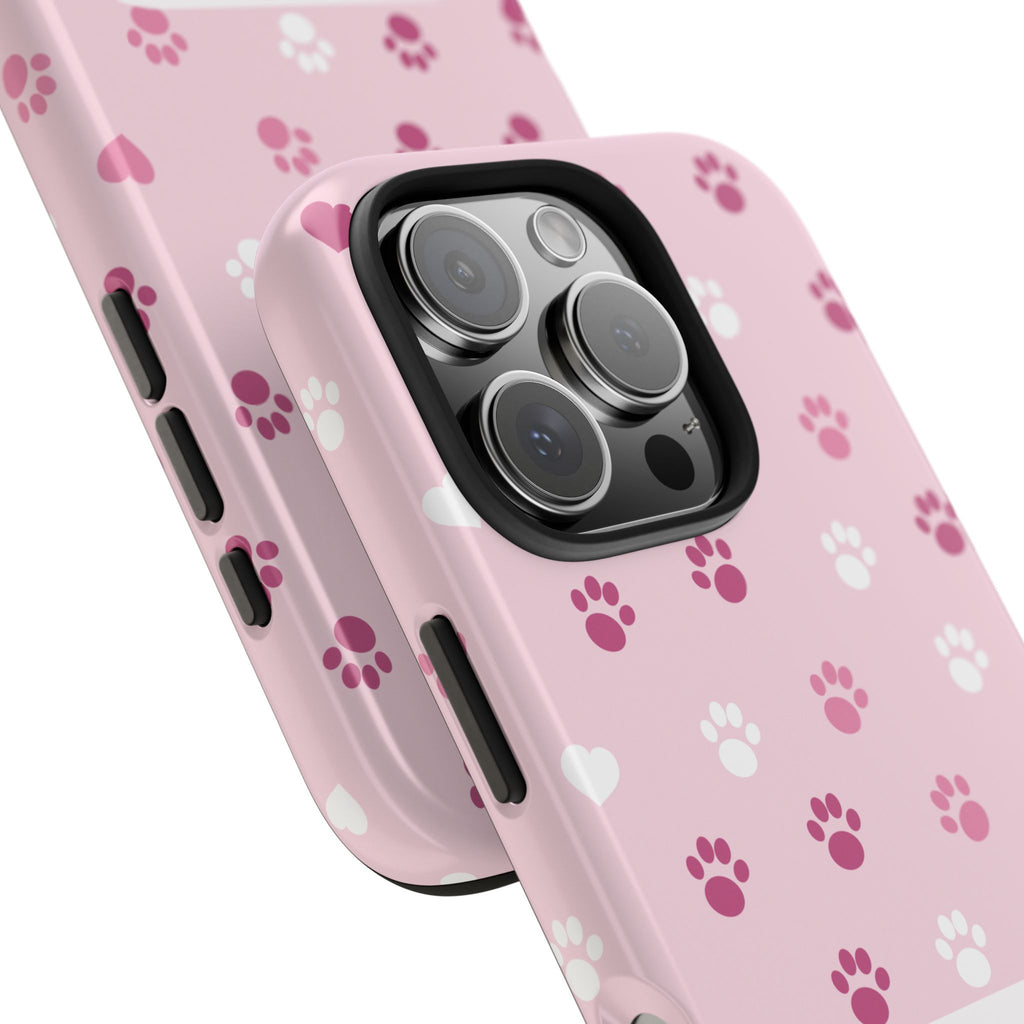 Paw Print Phone Case — Love You Fur-Ever Pink Tough Case for iPhone & Samsung