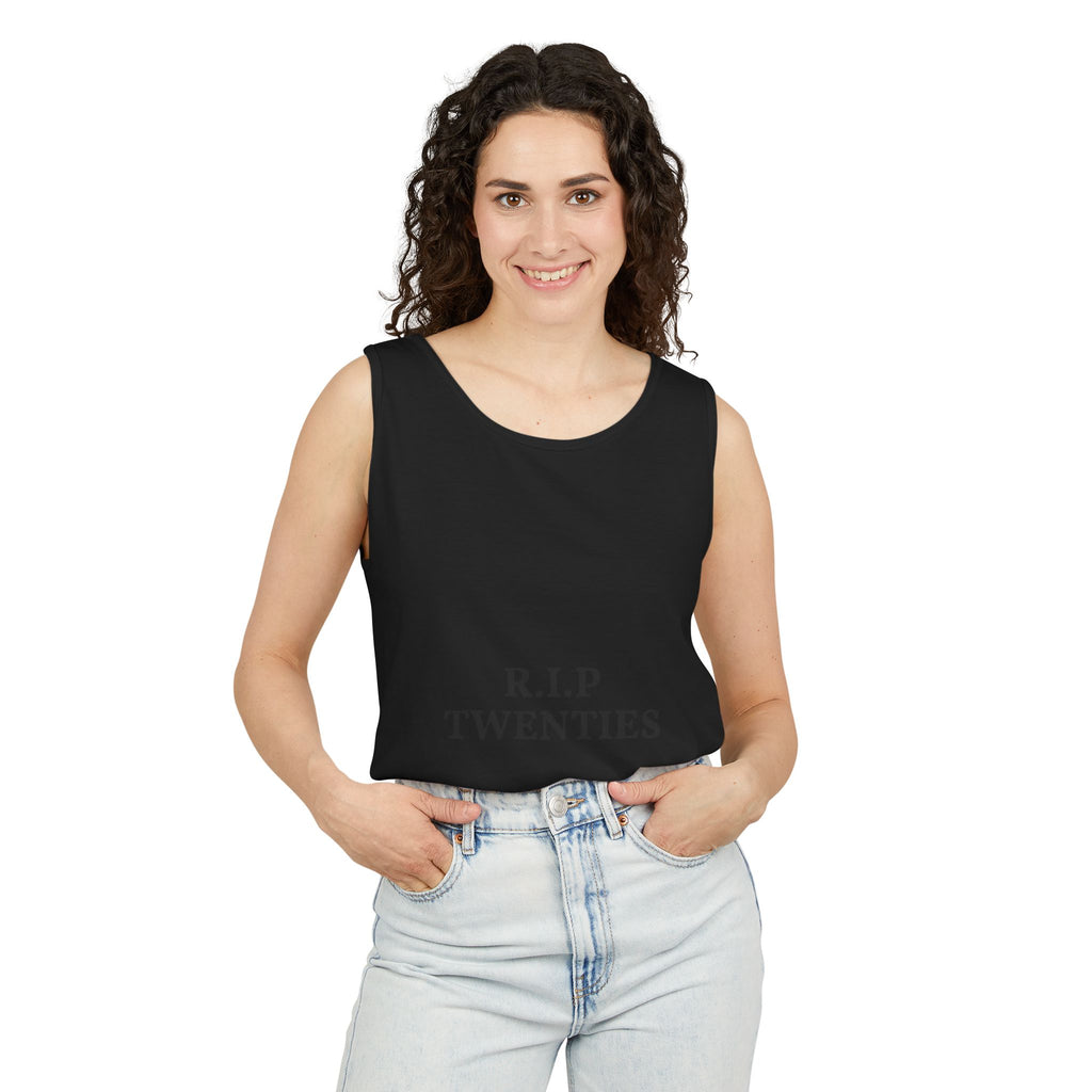 R.I.P. Twenties Tank Top — Funny 30th Birthday Retirement of Your 20s Tee
