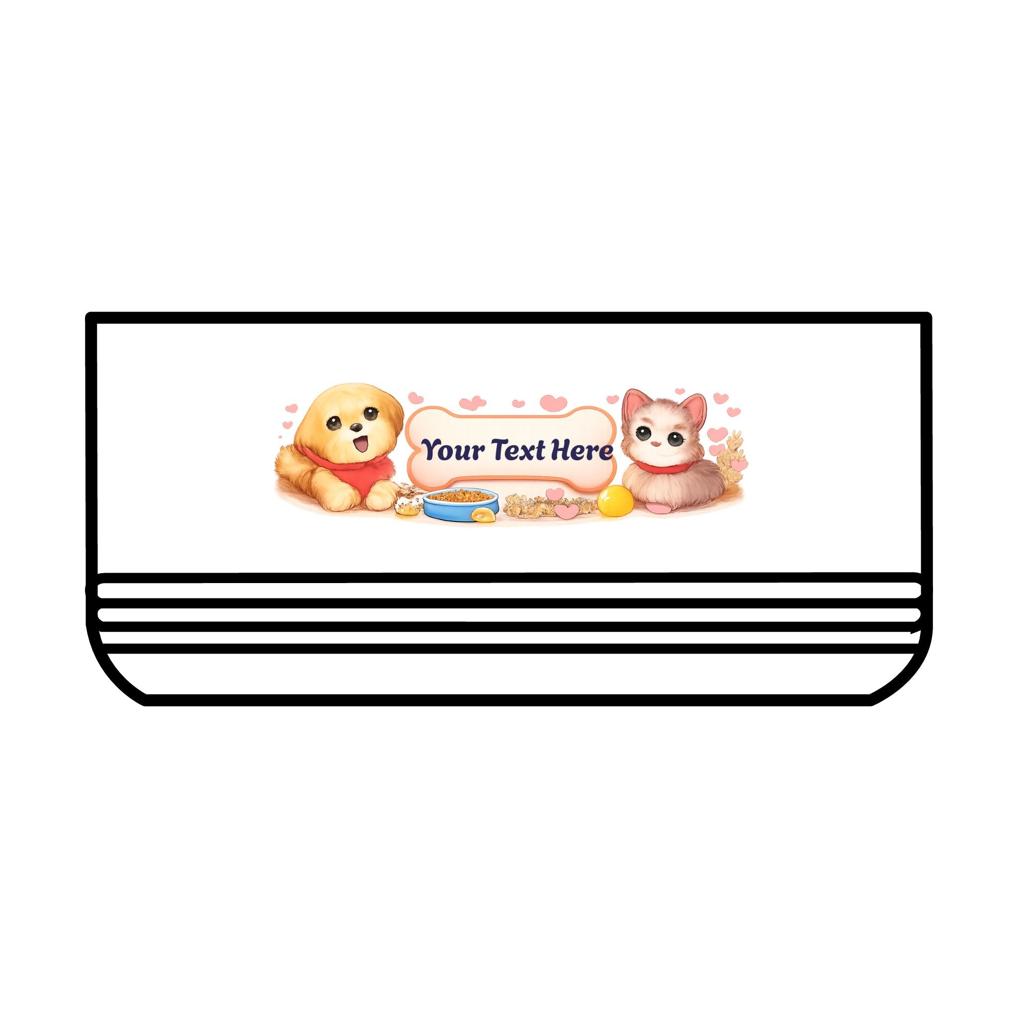 Personalized Pet Bowl — 18oz Ceramic Bowl with Pink Paw Print & Custom Name