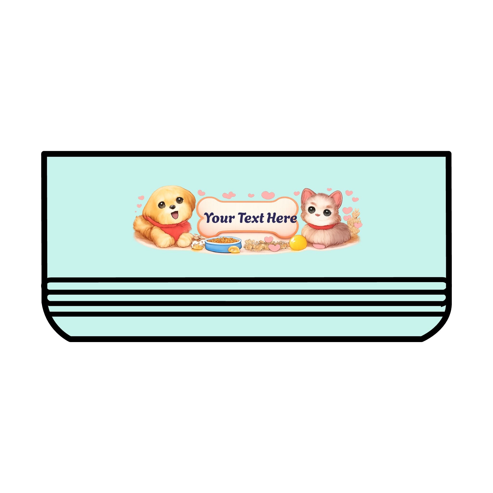 Personalized Pet Bowl — 18oz Ceramic Bowl with Pink Paw Print & Custom Name