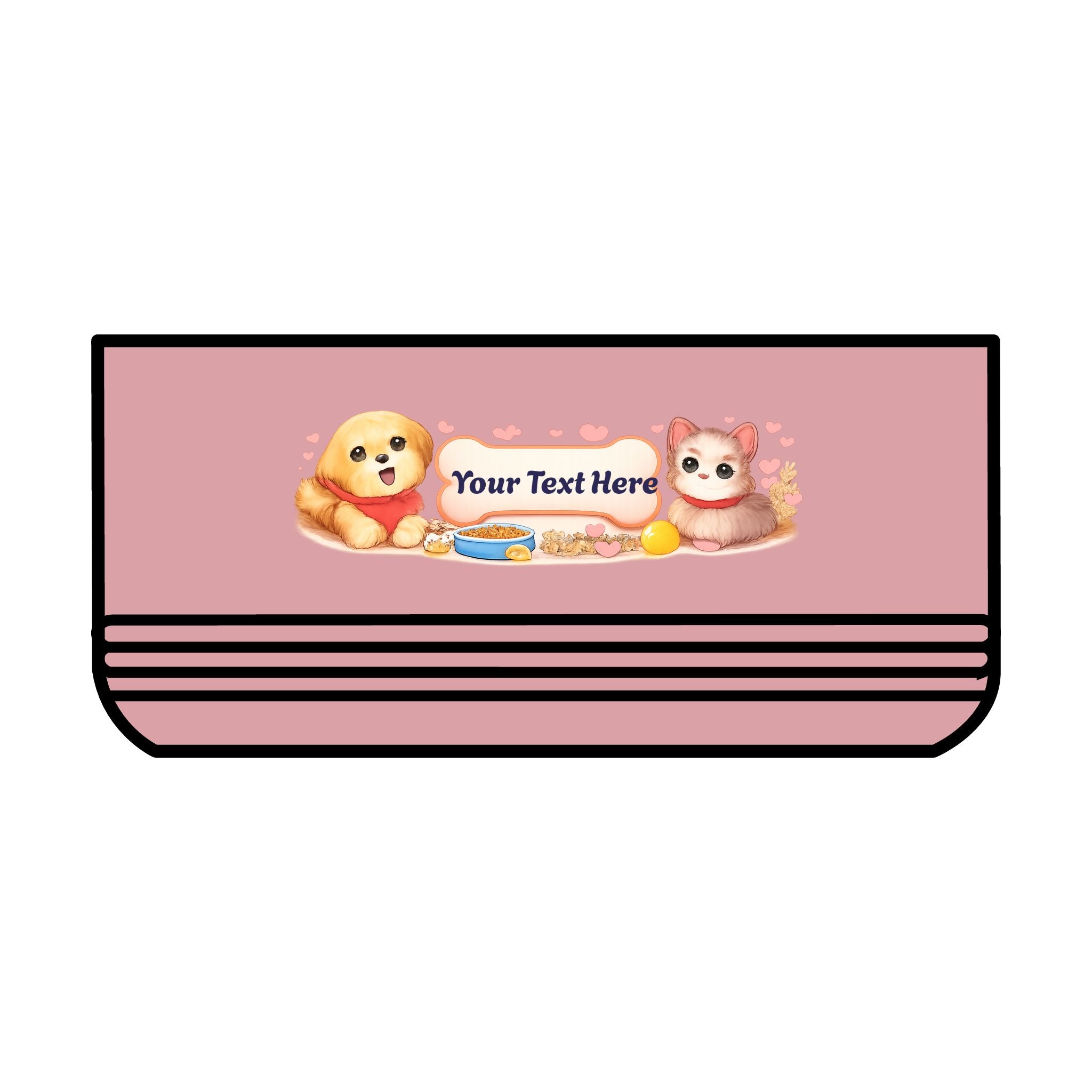 Personalized Pet Bowl — 18oz Ceramic Bowl with Pink Paw Print & Custom Name