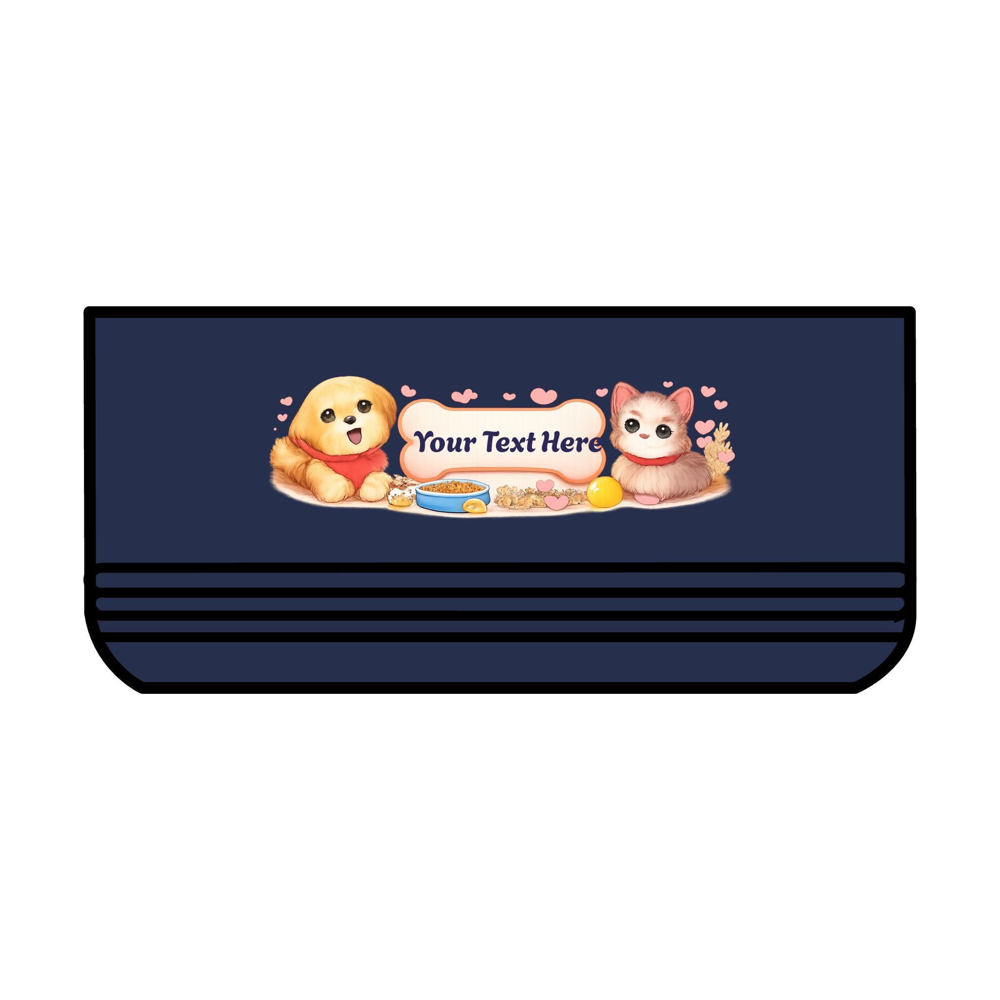 Personalized Pet Bowl — 18oz Ceramic Bowl with Pink Paw Print & Custom Name