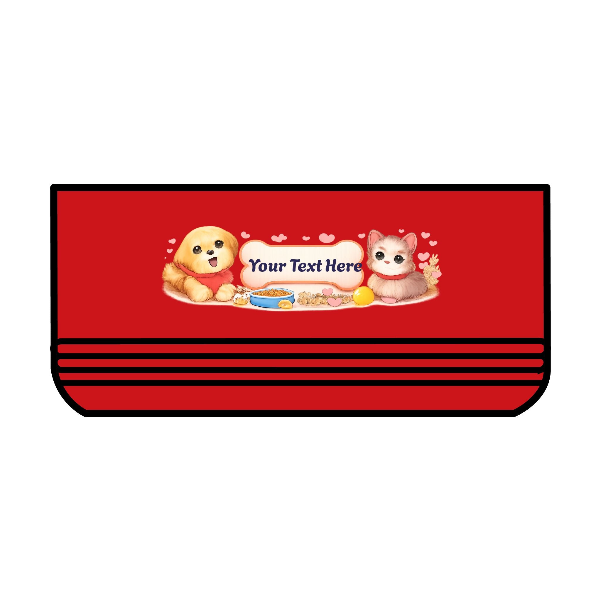 Personalized Pet Bowl — 18oz Ceramic Bowl with Pink Paw Print & Custom Name