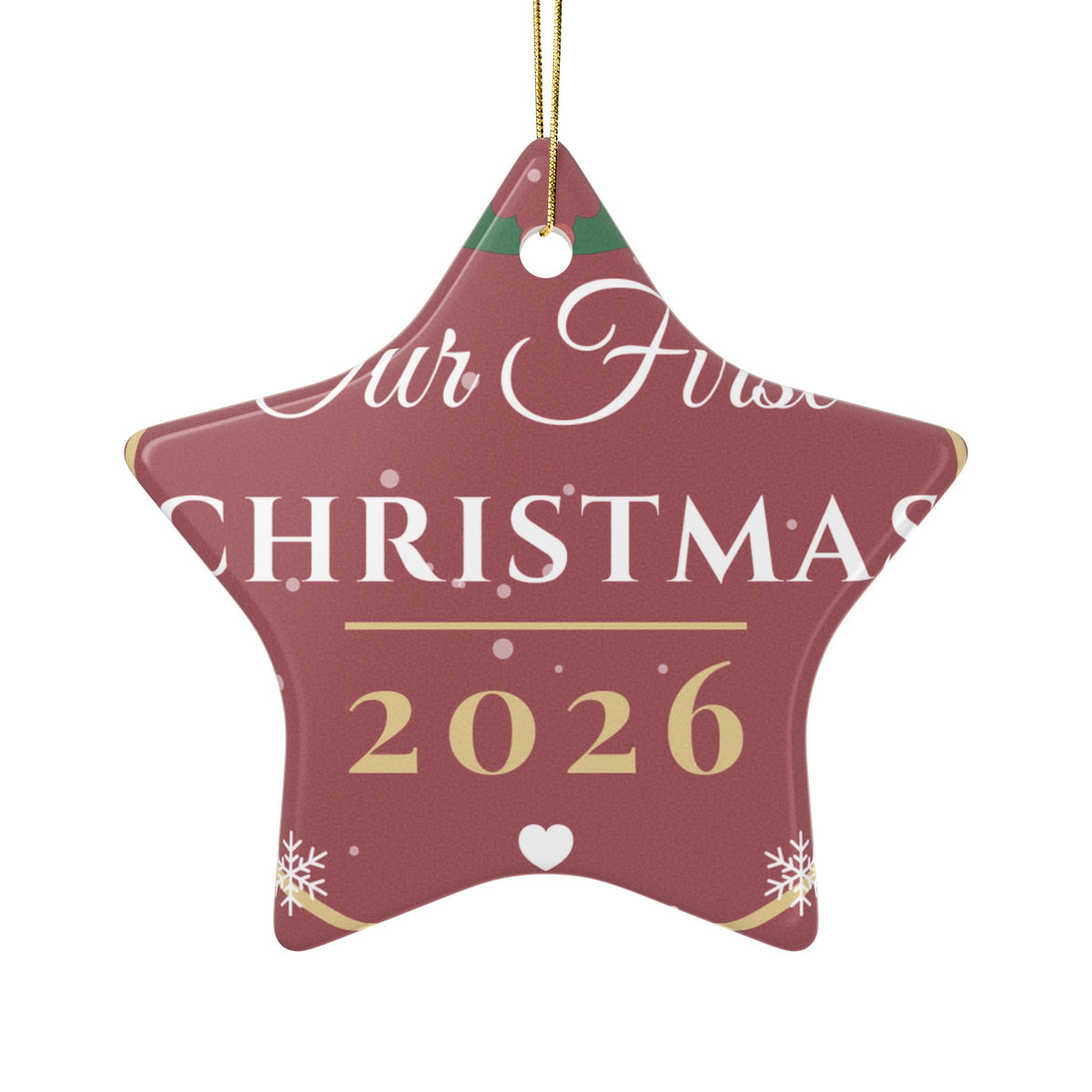 Our First Christmas 2026 Ornament — Ceramic Keepsake for Couples & New Families