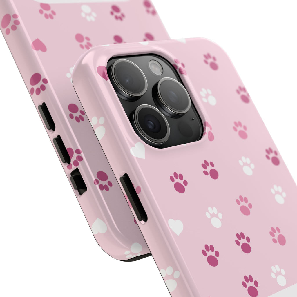 Paw Print Phone Case — Love You Fur-Ever Pink Tough Case for iPhone & Samsung