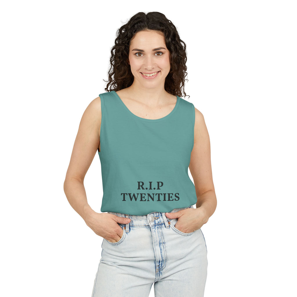 R.I.P. Twenties Tank Top — Funny 30th Birthday Retirement of Your 20s Tee