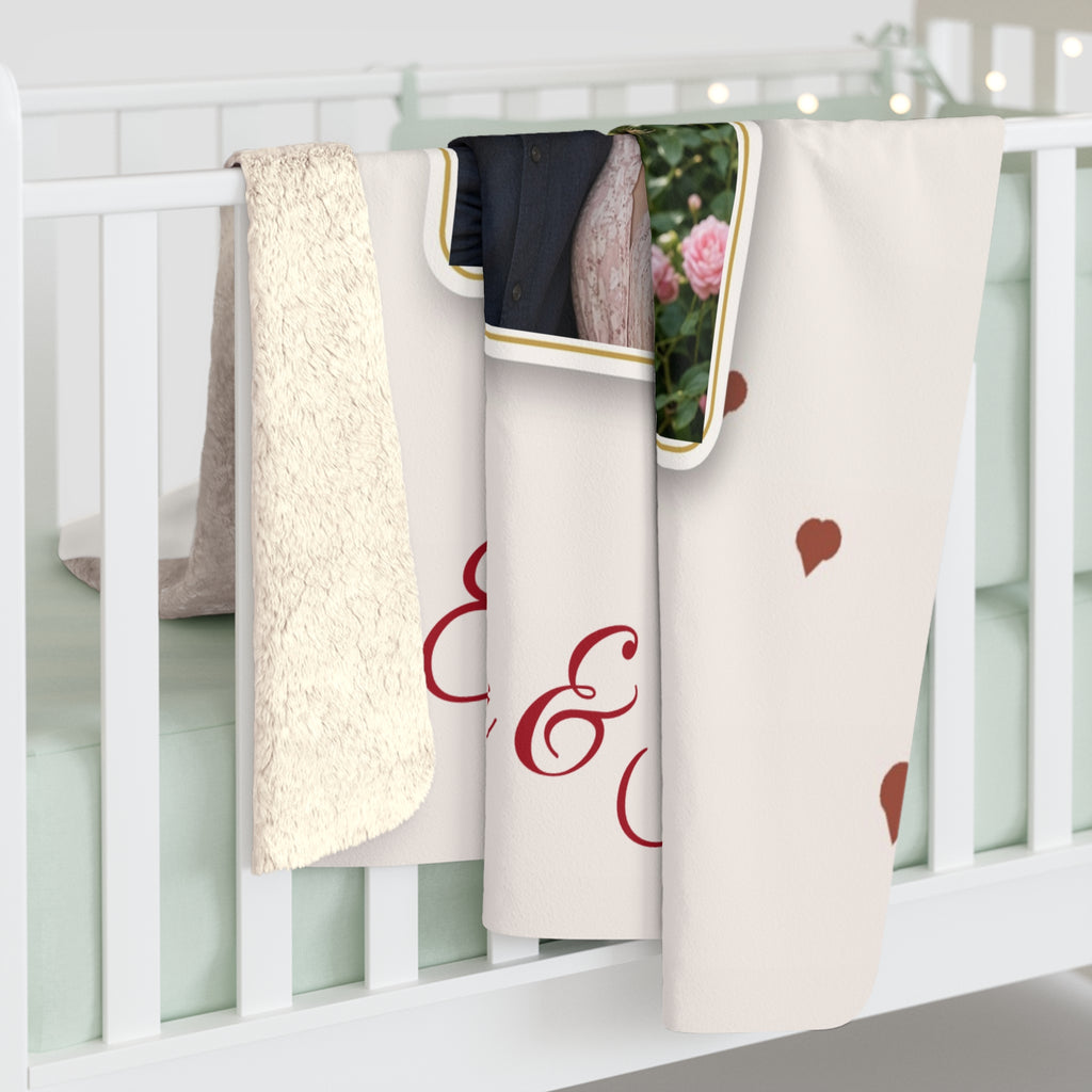 Happy Anniversary Personalized Photo Blanket – Custom Couple Sherpa Throw