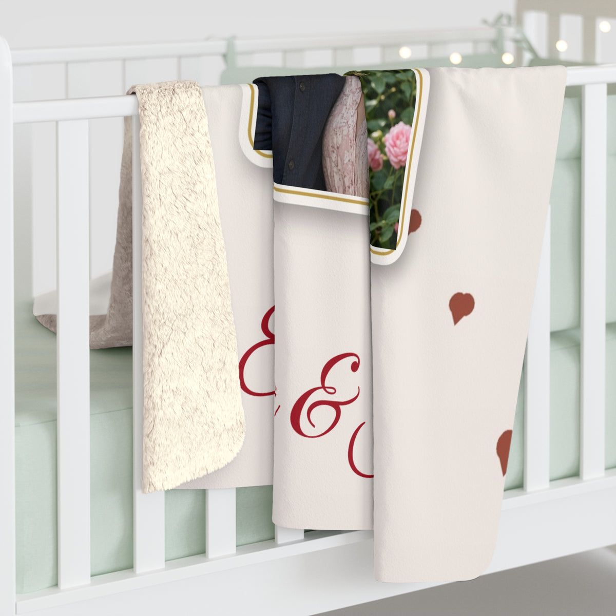 Happy Anniversary Personalized Photo Blanket – Custom Couple Sherpa Throw