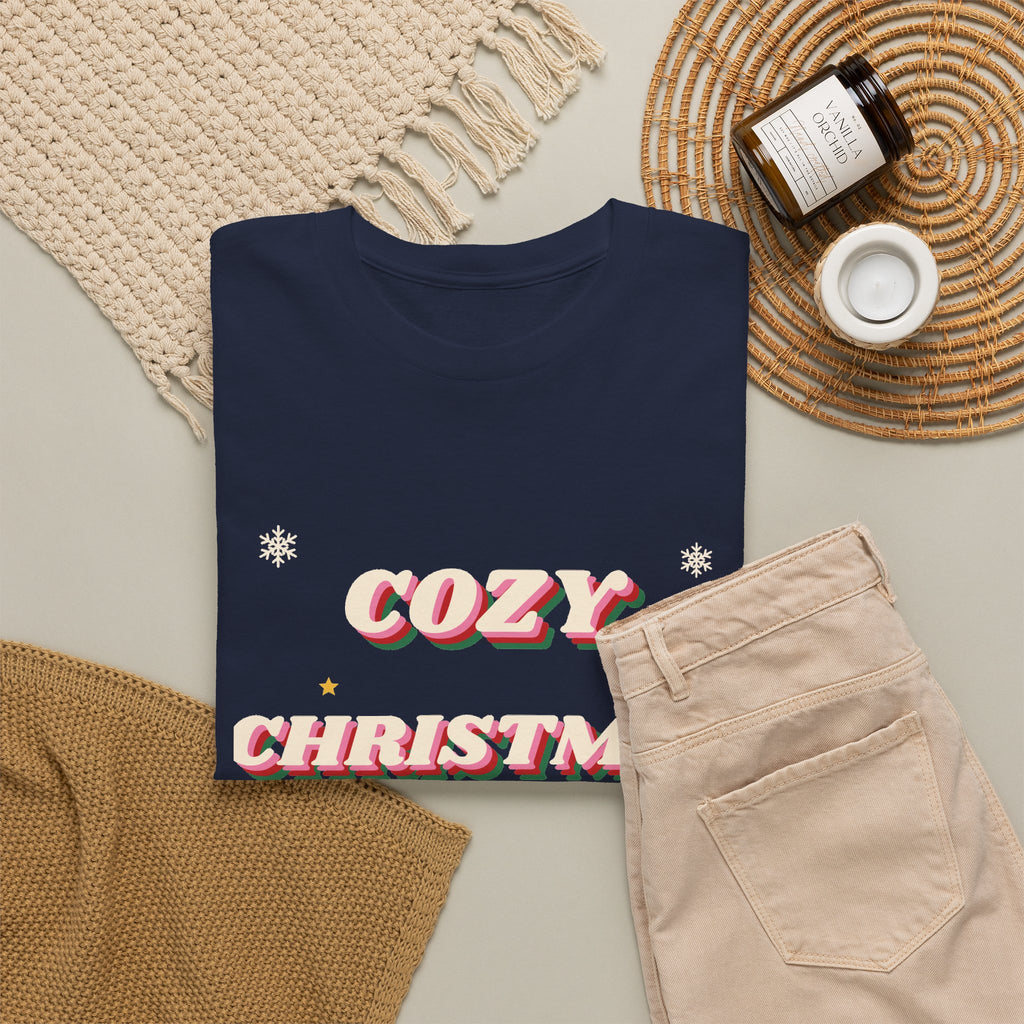 Cozy Christmas Vibes Tee — Retro 70s Groovy Holiday T-Shirt