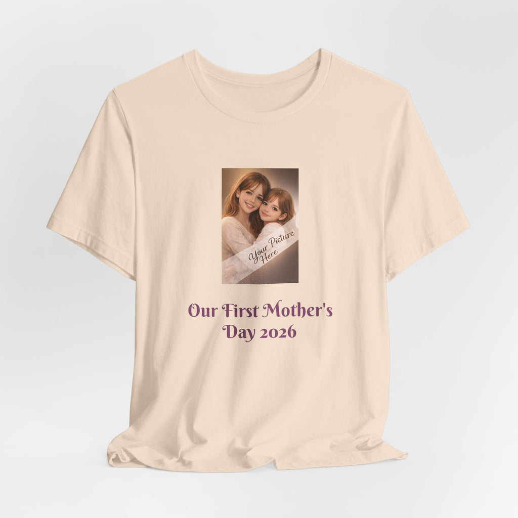 Our First Mother's Day Photo Tee — Personalized Floral Mother's Day T-Shirt