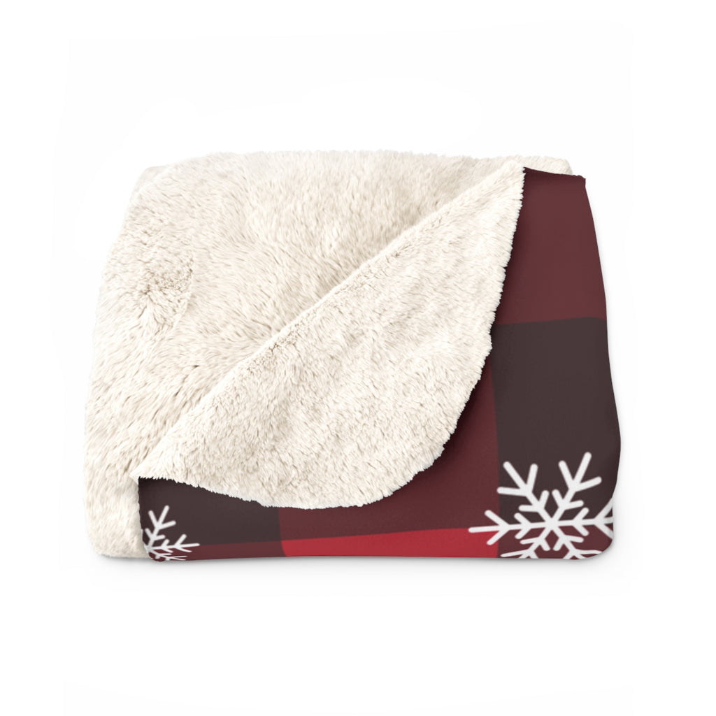Home for the Holidays Sherpa Blanket — Buffalo Plaid Christmas Fleece Throw