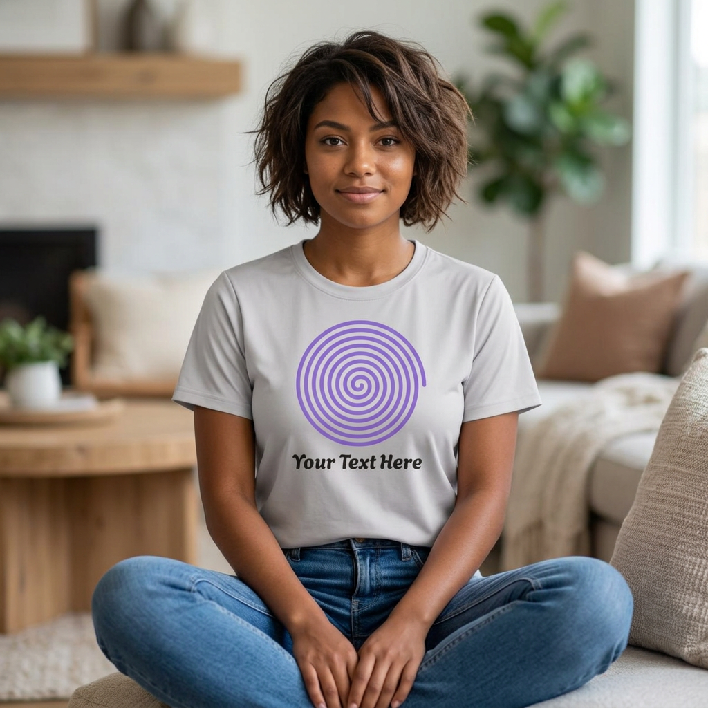 Hypnotic Spiral Tee – Customizable Purple Spiral T-Shirt