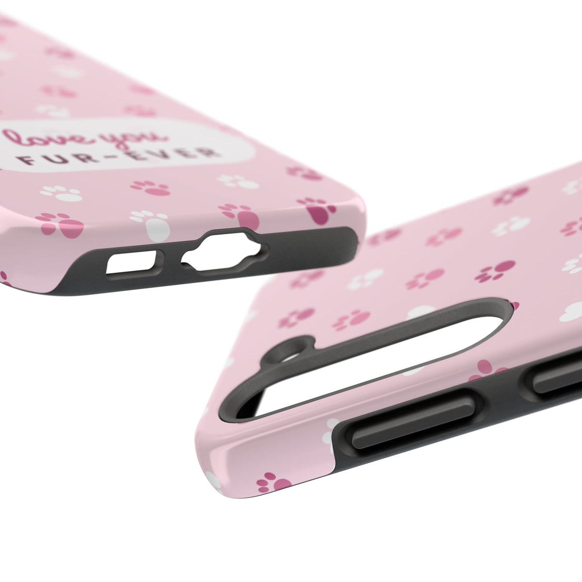 Paw Print Phone Case — Love You Fur-Ever Pink Tough Case for iPhone & Samsung