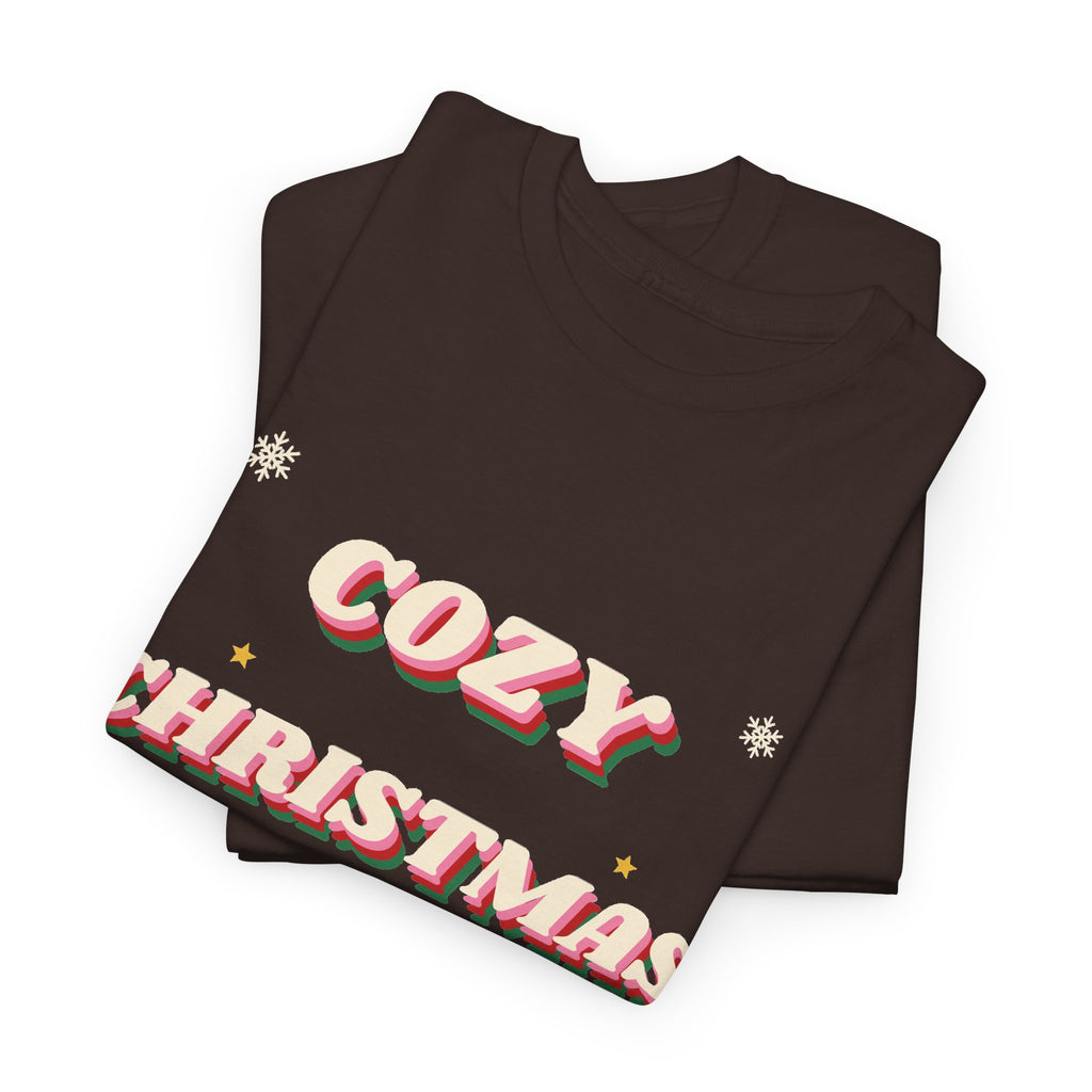 Cozy Christmas Vibes Tee — Retro 70s Groovy Holiday T-Shirt